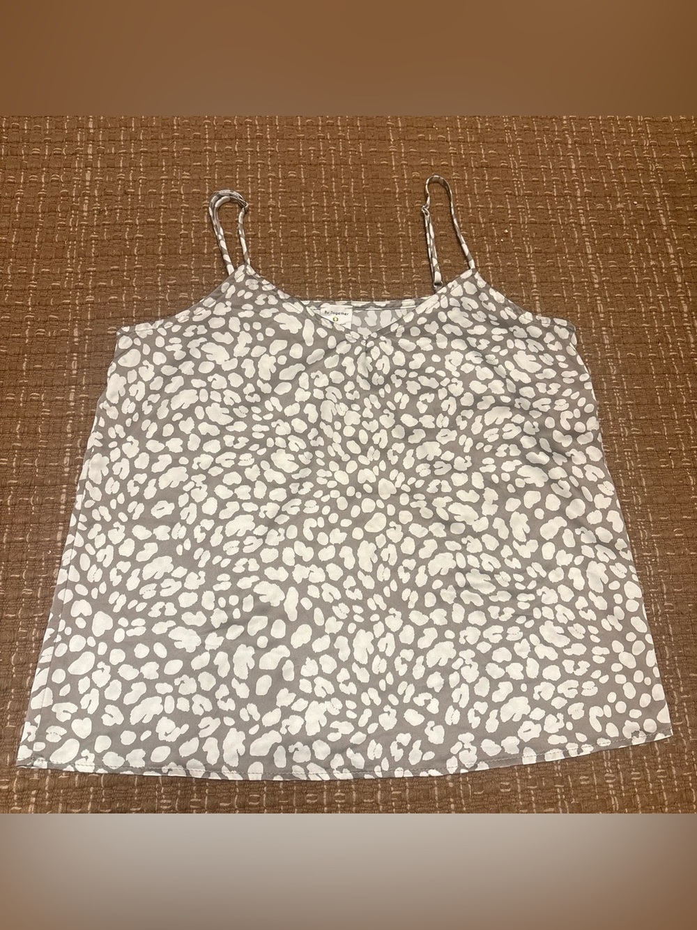 By Together Gray & White Spotted Cami Tank